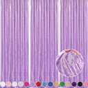 Glitter Curtain Backdrop Sequin Panels: Light Purple Sequin Background Drapes 2FTx8FT Sparkle Fabric Baby Bridal Shower Party Decorations (3 pcs-2ftx8ft, Lavender)