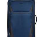 U.S. Traveler Aviron Bay Expandable Softside Luggage with Spinner Wheels, Navy, Large 31-Inch