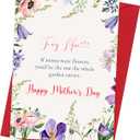 2 x Mothers Day Card for Mom Floral Happy Mothers Day Card with Envelope from Son, Daughter Sentimental Greeting Card, Folded 5x7 Inch