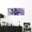 Visual Art Decor Flower Wall Art Bathroom Decor Floral Pictures Woman Girls Bedroom Office Wall Decor, Framed 12x16inchx3Pieces (Purple)