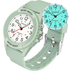 Waterproof Nurse Watch for Medical Professionals Students Women Men, Night Light, 12/24 Hour Military Time Easy to Read Dial, Watch for Nursing Day Gifts (Green)