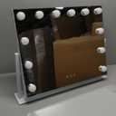 Hollywood Makeup Mirror with Lights,22 x 17” Lighted Vanity Mirror with 3 Light Modes, Detachable 10X Zoom Magnifying Mirror, 360° Rotatable, Metal