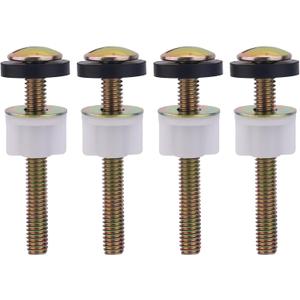 4pcs Toilet Seat Screws Replacement Kit, Heavy Duty Universal Top Mount Hinge Bolts Fixings Fittings Toilet Seat Fastener with Plastic Nuts Metal Rubber Washers Accessories Parts for Secure Fit