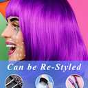 LOHO MAGICA 6 Pack Colored Wigs, Funky Colorful Wigs, Short Bob Hair Wig, Neon Party Wigs with Rimless Heart Sunglasses