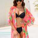 RELLECIGA Beach Cover Up for Women Swimsuit Kimono Cardigans Loose Casual Bathing Suit Coverups (L)