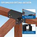 4-Way Pergola Brackets Kit (2-Pack), Heavy Duty 4x4 Corner Brackets for Outdoor Wood Posts, Easy Install for DIY Gazebo Patio Log Cabin & Outdoor Structures