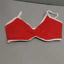 Aoxjox Women's Color Block Workout Sports Bras Fitness Lexi Lined Strappy Bra Athletic Yoga Crop Tank (Racing Red/White) Small