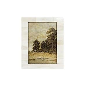 Creative Co-Op White Resin Beige Accents (Holds 5" x 7" Picture Frames and Photo Holders