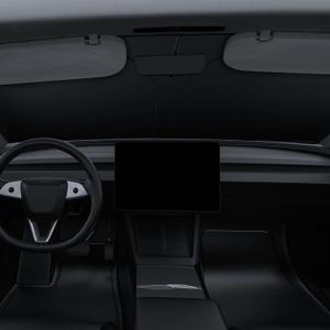BASENOR 2017-2026 Tesla Model 3 Model Y Windshield Sunshade, Folding Front Window Sun Shade Full Cover, Heat UV Protection Visor Accessories (Fit Model 3 Highland & 2025 2026 Model Y Juniper)