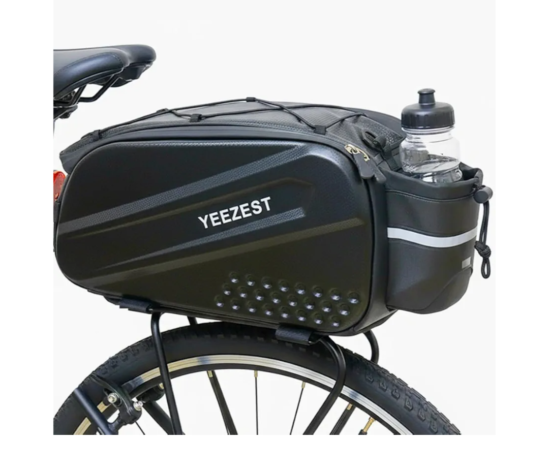 Bike Bag for Bicycle Rear Rack – 10L Hard Shell Waterproof Bike E-Bike Rack Bag with Shoulder Strap & Reflective Strip for Cycling, Commuting, Outdoor Travel, Gifts for Men