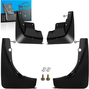 KEYOOG Front & Rear Mud Flaps Splash Guards Fit for 2011-2021 Je-ep Grand Cherokee (Wk2) - Not Fit Submodel Str, Str-8, Summit, 4-Pc Set Mud Guards Splash Guard Black -Without Rock Rails, CMFJE2001