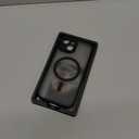 TOCOL for iPhone 15 Case, Full Camera Protection, Built-in Magnetic Ring, Compatible with Magsafe, Drop Protection, Translucent Matte Phone Case for iPhone 15 6.1 inch (Deep Black)