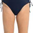 Solid Side Tie Full Pant Bottom (16, Indigo)