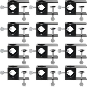 Ferraycle 12 Pcs Deck Torch Clamp Metal Black Torch Mount Holder Outdoor Pole Clamp Universal Porch Rail Accessory