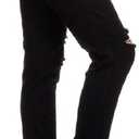 Women's Stretch Pull-On Jeans Skinny Ripped Distressed Denim Jeggings Regular-Plus Size (Black, XL)