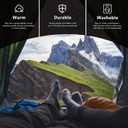 Mini Camping Blanket,Lightweight Puffy Blanket Packable Throw Blanket Waterproof Windproof for Outdoors, Travel, Beach, Airplane, Hiking