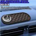 Multifunction Car Anti-Slip Mat, Rotatable Temporary Parking Number, Universal Auto Dashboard Organizer Pad Accessory for Phones, Sunglasses, Keys (Brown/Silver)