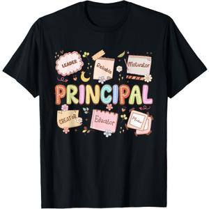 School Principal Appreciation National Principals Month T-Shirt (Black, Medium)