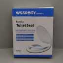 Round Toilet Seat with Slow Close Seat, Easy Clean, Plastic, White, Suitable Standard Round Toilet