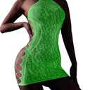 FasiCat Sexy Lingerie for Women Glow in The Dark Lingerie Fishnet Lingerie Dress Womens Mesh Chemise See Through Babydoll Mini Dress High Neck Stretch Chemise Valentine's Day Lingerie (Green)