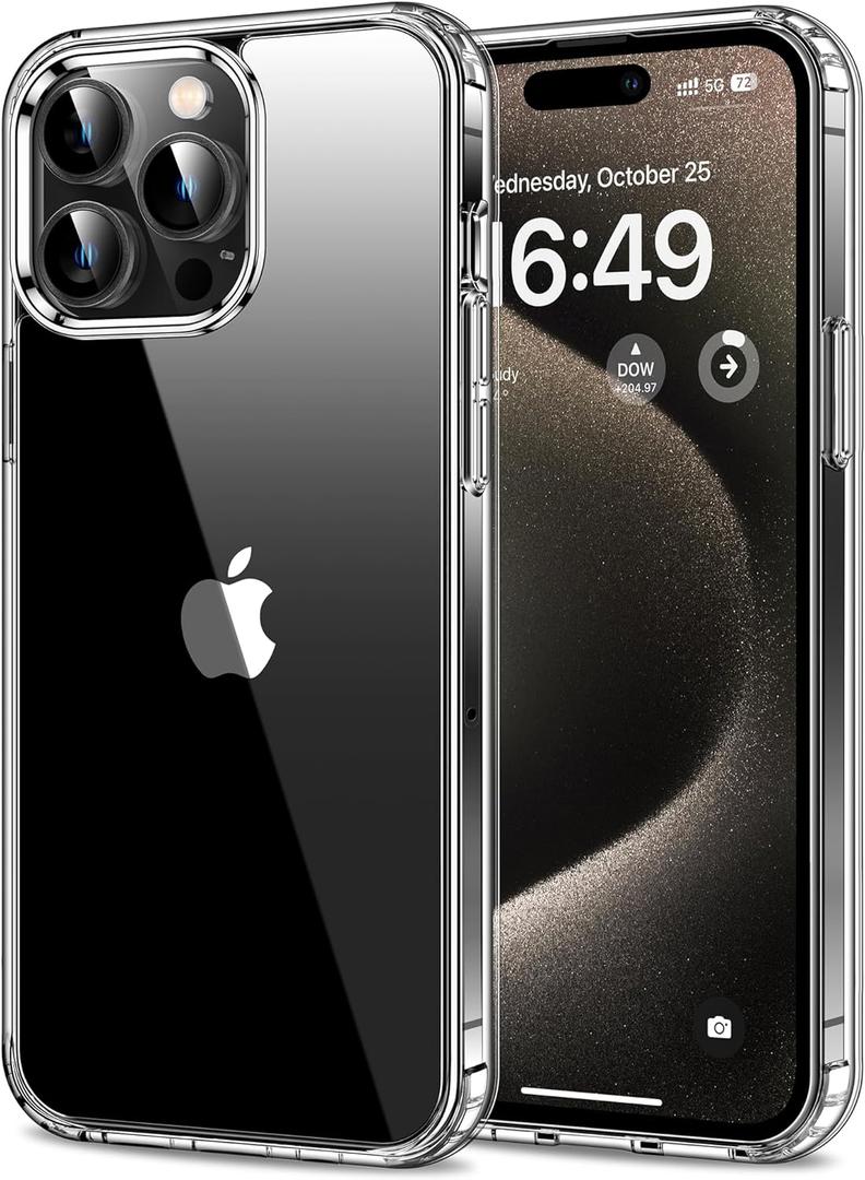 HOOMIL Crystal Clear Case for iPhone 15 Pro Phone Cover | 6.1-Inch, Anti-Yellowing, Drop Protection, Anti-Scratch, Transparent, Hard Back