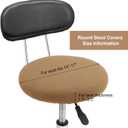 Tatuo Round Bar Stool Seat Covers Washable Stool Cushion Slipcover Elastic Bar Chair Covers for 14-17 Inch Chair (Camel Color, 4 Pieces)