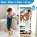 Bamboo Toilet Stool Foldable, 7 in Poop Stool for Bathroom, Portable Squatting Potty Stool for Adults & Kids, Non-Slip Toilet Foot Pooping Steps, No Assembly Required (Standard)