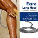 High Pressure 10 Setting Handheld Shower Head, 5" Detachable Showerhead Spray Built-in Power Wash to Clean Tub, Tile & Pets, 79" Extra Long Stainless Steel Hose, Adjustable Bracket - Chrome