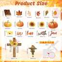 2 x Fall Bulletin Board Ddcorations Set Christian Religious Fall in Love with Jesus Bulletin Boards Decoration Sunflower Pumpkin Cross Christian Theme Cutouts for Classroom Library Home Window Wall Decor
