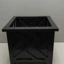 Pure Garden Lattice Design Planter Box – 14.75-Inch-Square Decorative Outdoor Flower or Plant Pot – Front Porch, Patio, and Garden Decor (Black)