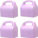 30-Pack Purple Party Favor Treat Boxes, Goodie Boxes, Gable Paper Gift Boxes with Handles. Perfect for Purple Birthday Party Baby Shower Decoration Supplies.