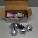 RoundFunny 6 Sets Bunco Game Kit Party Supplies for Ladies Night Family Group Board Games 72 Colorful Dice 6 Bells 6 Dice Cups with Lids Christmas Bunco Gift for Women up to 6 Groups of 2-12 Players, Dice cup: 2.01 x 3.15 inches, Bell: 2.95 inches