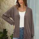 Arach&Cloz Womens Wool Blend Lightweight Spring Business Casual Cardigan Sweaters (L)