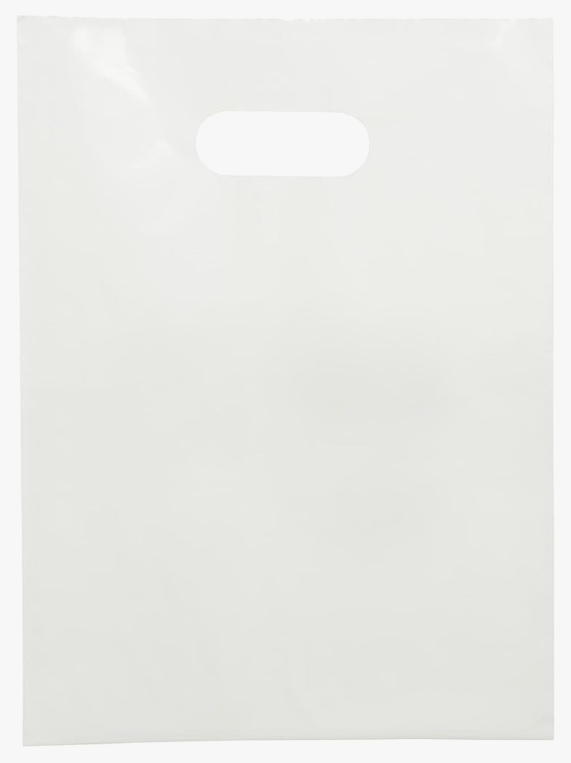 Merchandise Bags White Color 100 Count 9"x12" Size 1.5Mil Thick With Handles