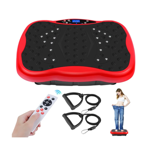 Vibration Plate Exercise Machine, Health & Fitness Full Body Vibration Platform, Portable Vibration Plate Platform for Weight Loss Home Fitness, Lymphatic Drainage, w/Resistance Bands+Remote