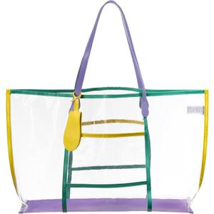 Brook + Bay Clear Tote Bag - Transparent Bag, See Through Bag, Waterproof, Clear Travel Bags for Women for Concerts, Beach (Multicolor)