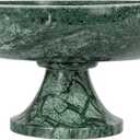 Bloomingville Marble Footed Pedestal Bowl, Green
