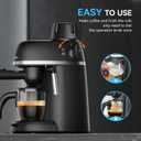 XIXUBX Coffee Machine, 3.5 Bar Espresso & Cappuccino Machine with Steam Wand, Compact Design Coffee Maker for Latte, Safety Lock & Tritan Cups, 800w, Black