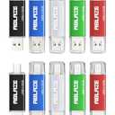 ABLAZE 32GB Type C Flash Drive 10 Pack, Dual USB 2.0+USB C Memory Stick Thumb Drive Compatible with iPhone 16/ 15, Android Smartphone, Computers, Tablets, Mac, iPad, PC