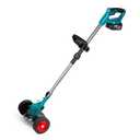 2 x Battery 6.0Ah Cordless Grass Trimmer Electric Weed Wacker with Wheels Grass Trimmer Kit, 48VF Blue Lawn Edger Mower Set Brush Cutter Li-ion Battery Operated for Garden Yard Pruning