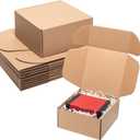 8x8x4" Shipping Boxes 25 Pack Mail Box Brown Corrugated Cardboard Mailing Boxes for Small Business, Kraft Medium Literature Mailer Packaging Supplies