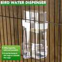 Yaomiao 4 Pcs No Mess Small Bird Feeders Automatic Parakeet Water Dispenser Clear Quail Feeder and Watered Cage Accessories for Small and Medium Parakeet Cockatiel Canary(Assorted,Clear)