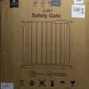 Extra Wide Baby Gate 57.5-62.2 Pressure Mounted,Child Dog Pet Safety Gates with Walk Through Door for Doorways Stairs No Drilling in Door, White