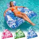 Ornnut XL/L Pool Floats, 3Pack/4Pack Inflatable Pool Floats Adult & Kids, Heavy Duty Pool Floats Chair with Cupholders & 2 Handles, Summer Pool Lounger Pool Floaties for Lakes Beach Water Party (blue, pink, green)