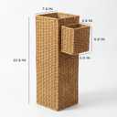 Rattan Umbrella Stand with Drip Tray,Umbrella Holder with Small Basket for Entryway, Tall Wicker Basket for Storage, Woven Organizer for Inoor, Outdoor, Home, Office, Hotel