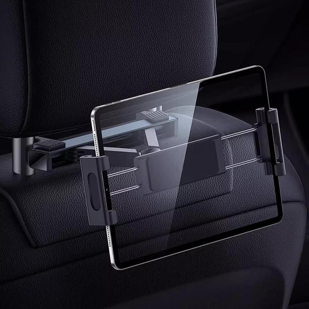 Tablet & Smartphone Headrest Mount - 360 Rotatable, Adjustable for Road Trips (Extendable Version)