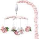 The Peanutshell Crib Mobile for Girls - Pink Musical Baby Crib Mobile with 12 Lullabies, Flower Baby Mobile Crib Pink Floral Nursery Decor