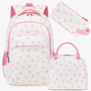 LEDAOU Backpack for Girls School Bag Kids Bookbag Teen Backpack Set Daypack with Lunch Bag and Pencil Case