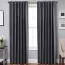 H.VERSAILTEX Blackout Curtains Thermal Insulated Window Treatment Panels Room Darkening Blackout Drapes for Living Room Back Tab/ Rod Pocket Bedroom Draperies, 52 x 54 Inch,  Charcoal Gray , 2 Panels