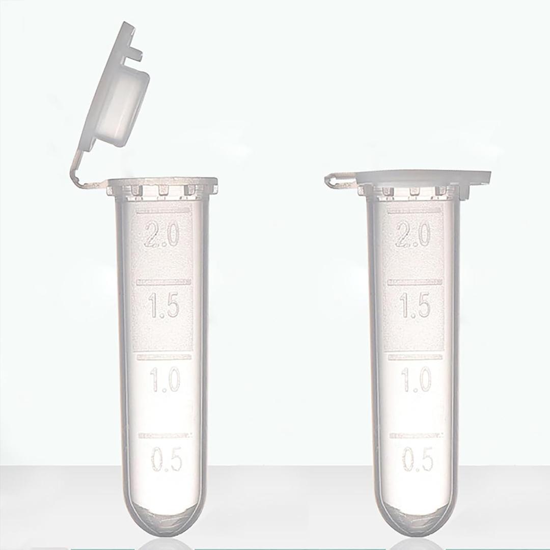 2ml Microcentrifuge Tube - PCR Tube with Flat Cap (500pcs), Graduated - Polypropylene Plastic